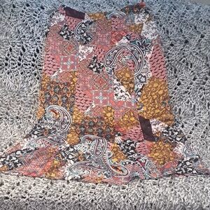 293 -  Silky Patchwork Paisley Skirt | Earthy Boho Luxe | Lined & Flowy